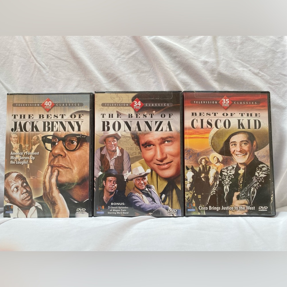 NIP Sealed Classic Best Of TV DVDs Bonanza, Jack Benny,  Cisco Kidd. Made in USA